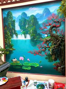 Tranh đắp đào hạc diên niên