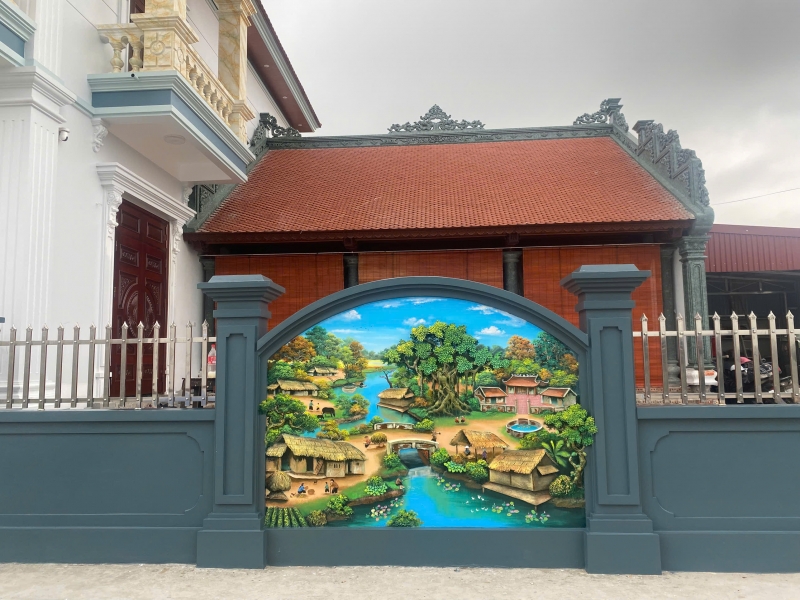 tranh đắp cảnh đồng quê