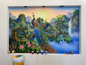 tranh vẽ phu thê viên mãn
