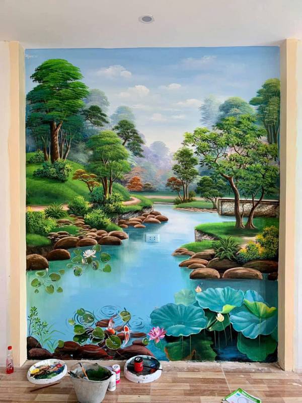 Lợi Ích Của Tranh Vẽ Tường Sơn Thủy – Vẻ Đẹp Hài Hòa Giữa Thiên Nhiên Và Phong Thủy