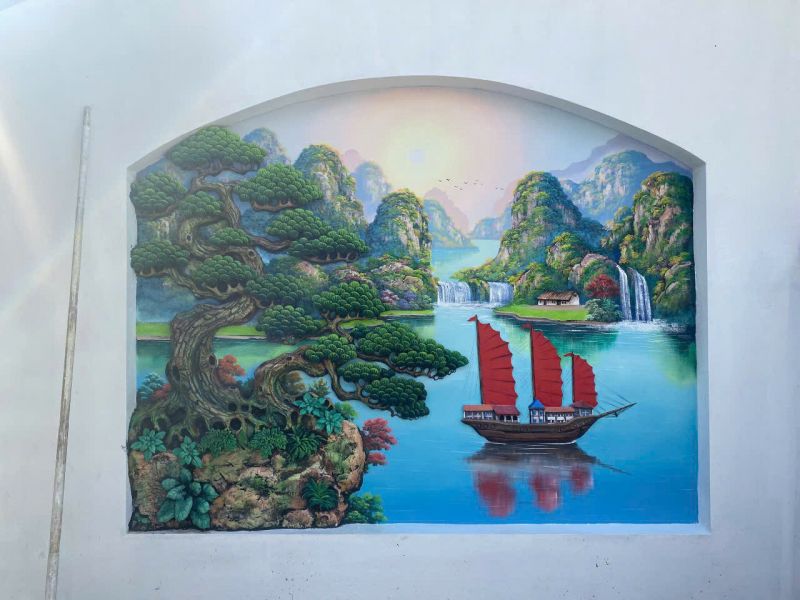 Hướng Dẫn Bố Cục Cây Tùng Và Thuyền Buồm Trong Tranh Đắp – Thu Hút Tài Lộc Và Khí Vượng