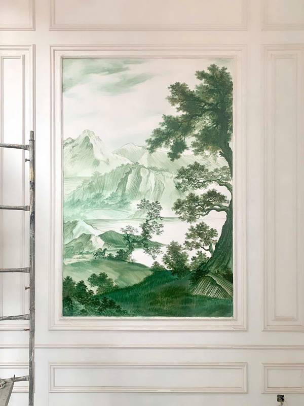 Tranh Vẽ Tường Thủy Mặc – Lựa Chọn Lý Tưởng Cho Quán Trà, Nhà Hàng, Spa Phong Cách Á Đông