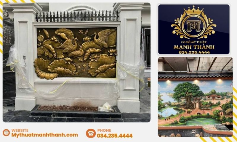 Thi công tranh đắp nhà thờ bằng xi măng nghệ thuật